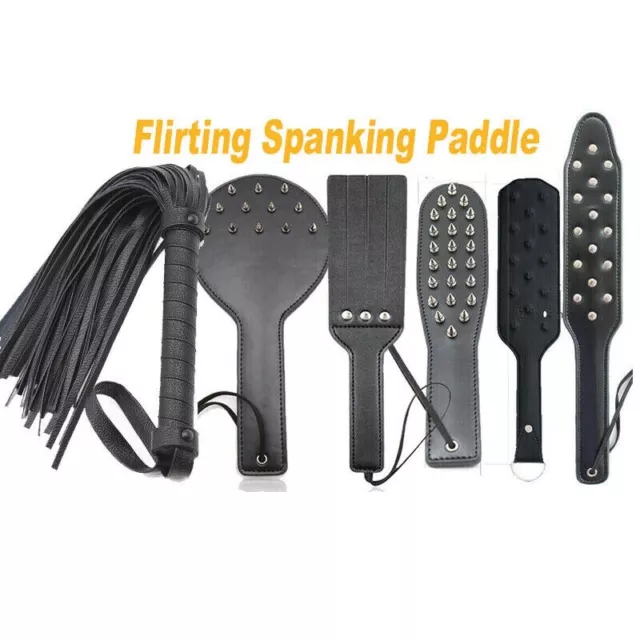 PU Leather Spanking Whip Flogger Paddle Punishment BDSM Bondage Couples Slave UK