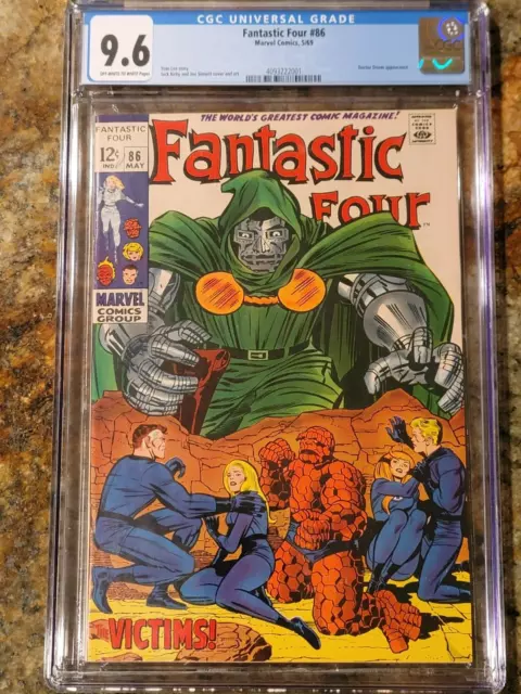 1969 Marvel Comics Fantastic Four 86 CGC 9.6. Classic Doctor Doom Cover