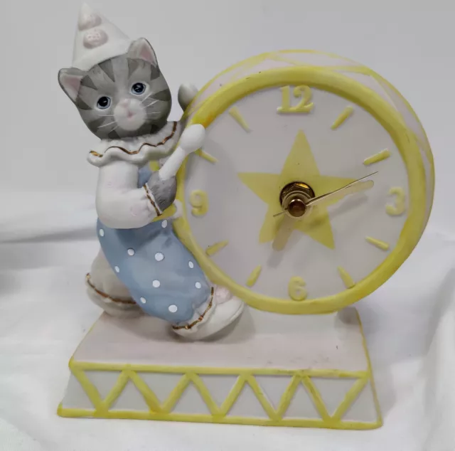 Schmid Kitty Cucumber 1989 Clown Drum Clock--Tested Works Schmid Kitty Cucumber 1989 Clown Drum Clock--Tested Works