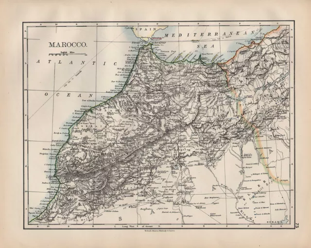 1900 Victorian Map ~ Marocco Morocco