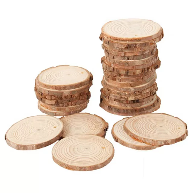 3X(40 PièCes 3-4 CM Tranches de Bois Rond Naturel Non  Cercles avec Dis9693