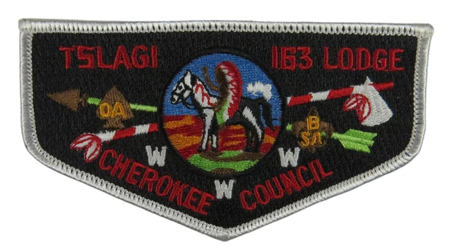 Tslagi Lodge 163 Cherokee Council NC S18 Flap White Bdr (E8650)
