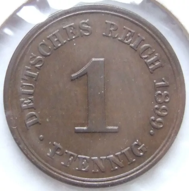 Moneta Reich Tedesco Impero Tedesco 1 Pfennig 1899 E IN