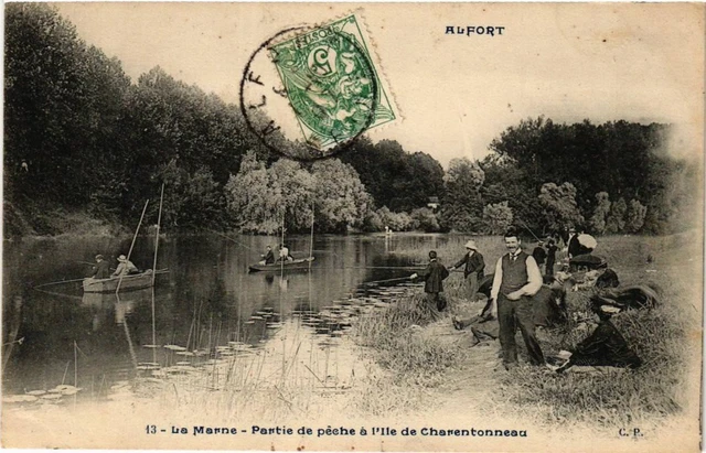 CPA AK ALFORT La Marne Partie de peche a l'Ile de CHARENTONNEAU (672025)