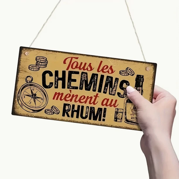 DÉCORATION MURALE EN bois tableau plaque panneaux enseigne plaque Rhum Bologne EUR 60,00 - FR
