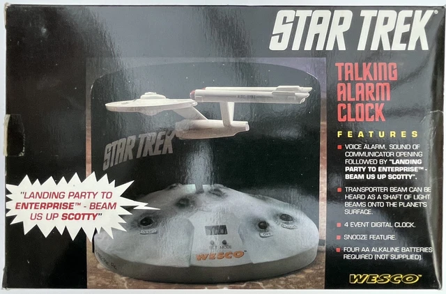 Star Trek Talking Alarm Clock by Westco Vintage 1993 - NEW IN BOX & TESTED