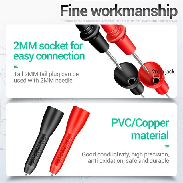 Praktisch Sonden Isolierung Multimeter-Prüfspitzen PVC+Messing Piercing Teile