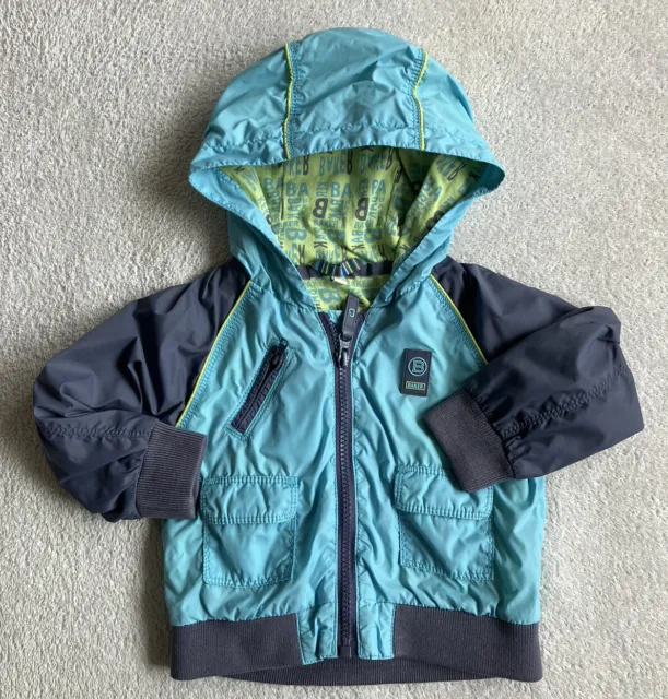 Ted Baker Baby Boy Coat Jacket Blue Grey Green Lightweight Hood Rain 9-12 Months