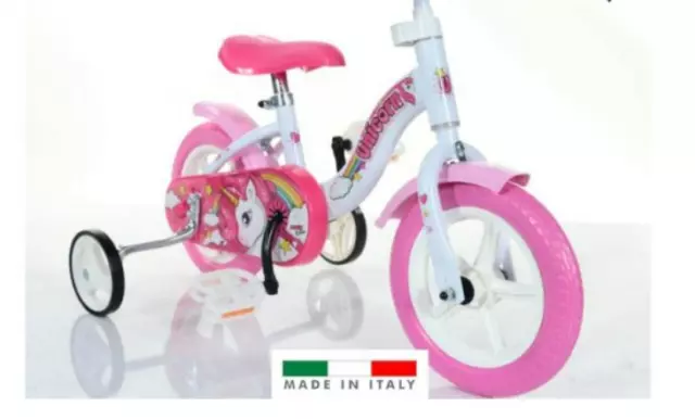 Bici Bicicletta Dino Bikes Unicorno 3 4 Anni Bimba Bambina 10" Pollici - 108L-Un 2