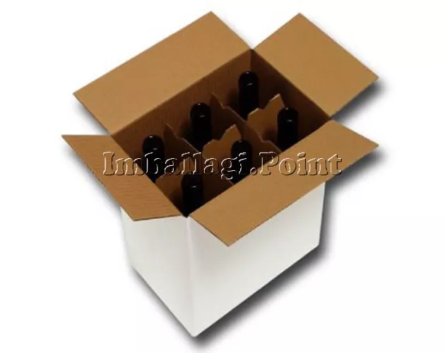 1 Pieza Caja de Cartón Envío 6 Botellas -Vino - Licor Con Separador
