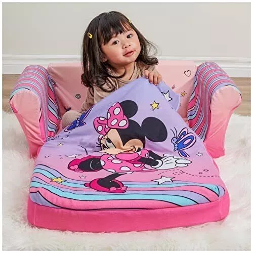 Marshmallow Furniture, Minnie Mouse 3-in-1 Slumber Sofa, Foam Nap Mat w/ Blanket 2