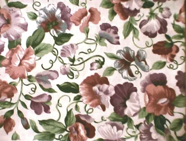 Longaberger Rare Retired Sweetpea Floral Fabric-Half Yard-Shop Store Selections