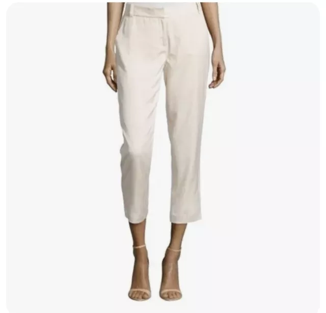 Diane Von Furstenberg DVF Cream Linen Georginne Cigarette Trouser Pants Size 6