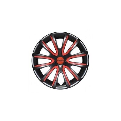 FARAD 4 Copricerchi auto universali FARAD coppa borchia ruota nero celeste 16" 