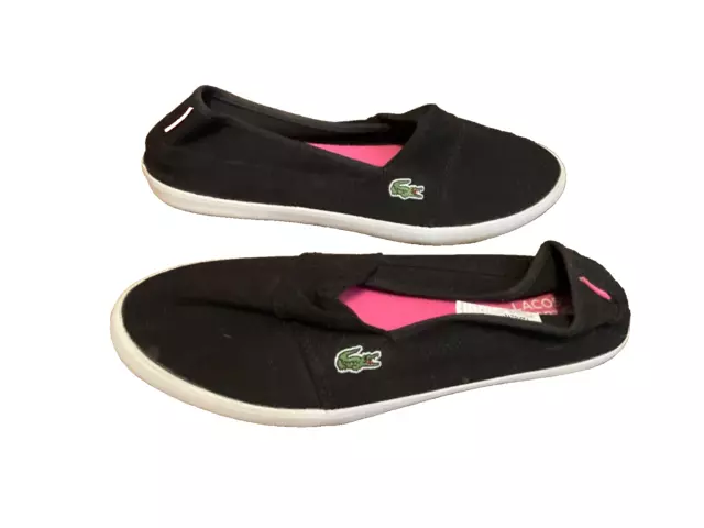 Lacoste Flats Womens US 10 Black Slip-on Shoes Casual Fashion Marice Sport