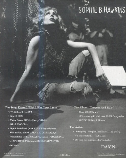 SFBK69 PICTURE/ADVERT 13X11 Sophie B Hawkins Damn I Wish I Was Your Lover £13.99 PicClick UK