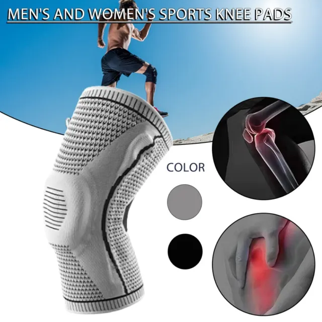 Knee Support Compression Sleeve Brace Patella Arthritis Pain Relief Gym J