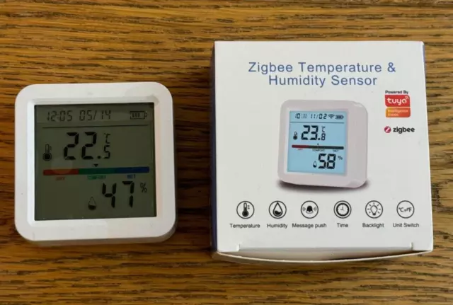 Sensor inteligente de temperatura y humedad WiFi con pantalla LCD, Tuya Indoor Zigbee