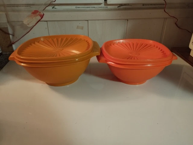 Bol Vintage Tupperware Orange - Mélangeur Multi-usages Des Années 70-80