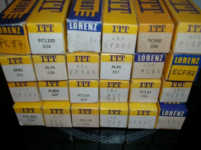 24 alte  ITT  lorenz Röhren mit Verpackung