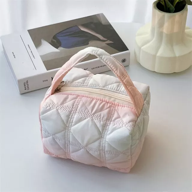 Multi-function Cosmetic Bag Puffy Quilted Toiletry Handbag  Women