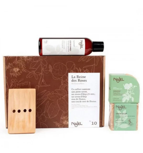 Coffret cadeau "La Reine des Roses" : soins visage, corps & cheveux - Najel
