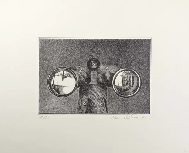 Klaus Erichsen, Fernglass (in schwarz / weiß), Lithografie, signiert, num., 1975