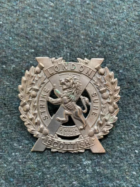 Excellent British Army WW1/WW2 Pattern London Scottish  Cap Badge