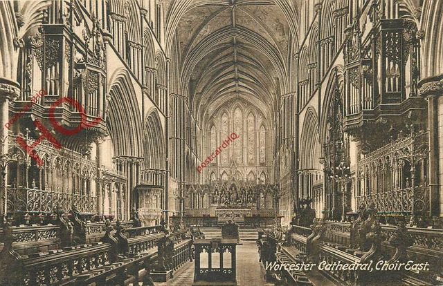 Picture Postcard; Worcester Cathedral, Choir East [Frith's]