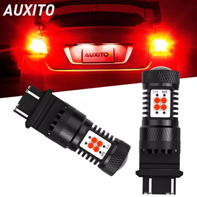 AUXITO Super Bright 3157 3457 4157 LED Brake Tail Light Bulbs Red SMD 100W 2PCS