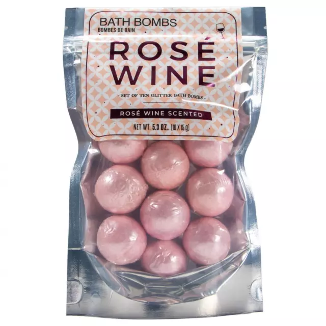 66,60 EUR/kg Sprudelnde Badebomben Rose Wine Wein Badekugeln Bath Bomb 10 Kugeln