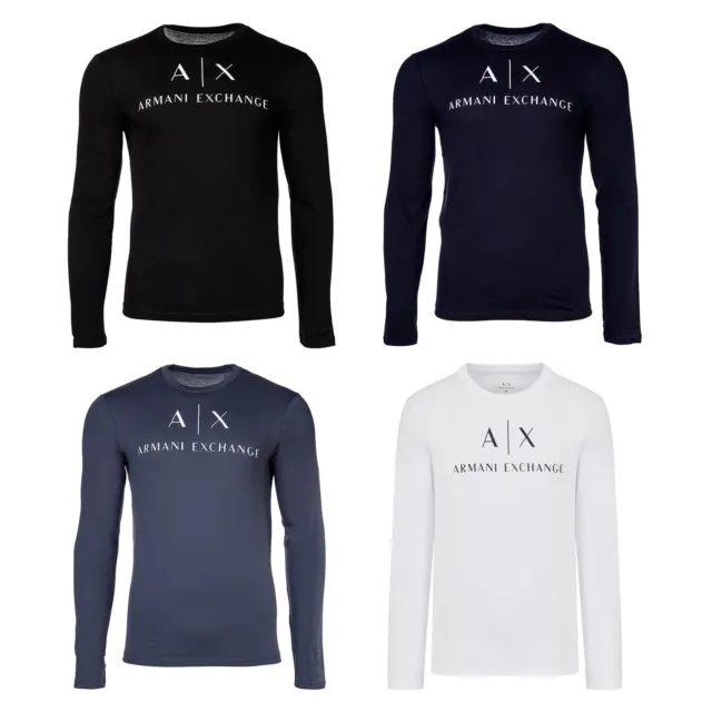 A|X ARMANI EXCHANGE Herren Langarmshirt - Longsleeve, Rundhals, Logo, Cotton ...