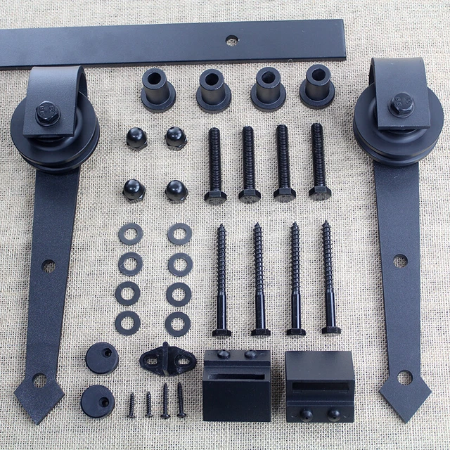 Sliding Barn Door Hardware Track Rollers Kit With Soft Close
