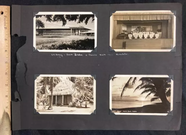 1940's WWII Rare Photo (Lot of 9) US Army Honolulu Waikiki Beach Hawaii CF