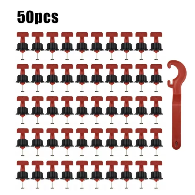 50Pcs Flat Ceramic Floor Construction Tools Reusable Leveling Tile System Kits