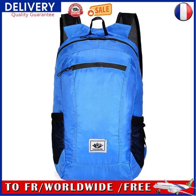 20L Large Waterproof Folding Climbing Backpack Travel Rucksack (Dark Blue)