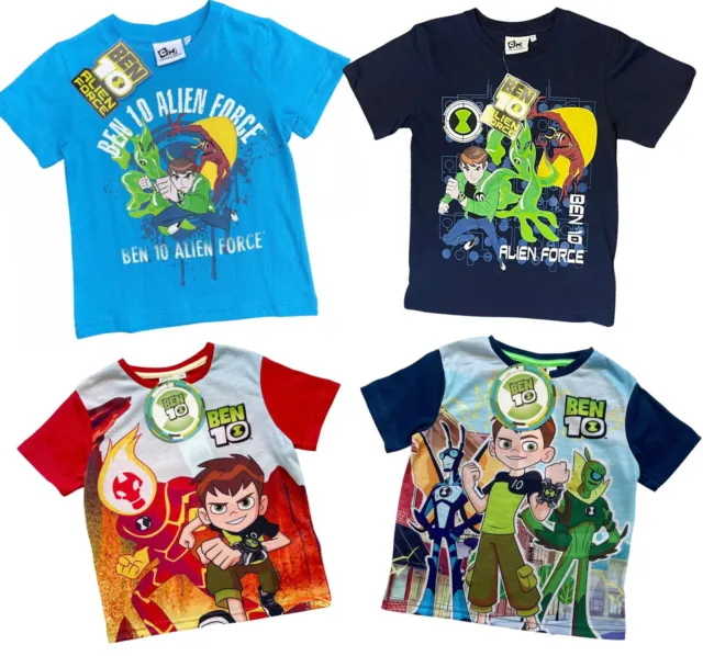 Boys Ben 10 Summer Short Sleeved T-Shirts Blue Or Red Age 2 - 8 Years B0057