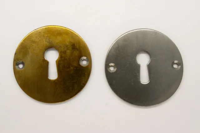 Schlüssellochblende Möbelschild Schlüsselschild Ottone/Cromato Rotondo Ø 40mm