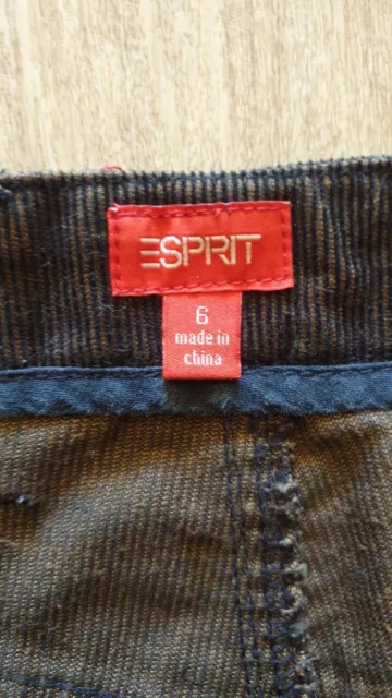 ESPRIT womens mini cord straight skirt Dark blue and brown Size 6 EUC 2