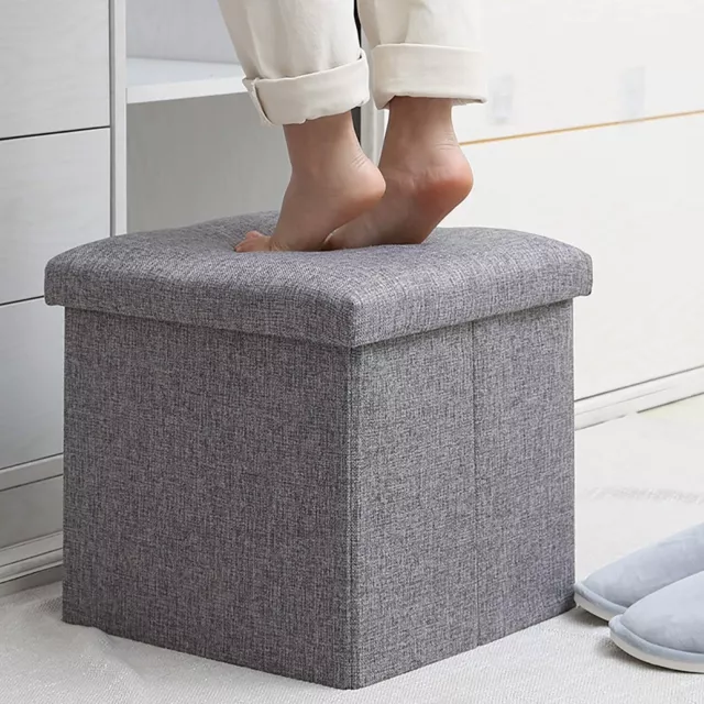 Pouf puff contenitore poggiapiedi in TNT seduta panca baule 31x31x31 cm sgabello 2