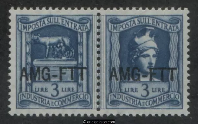 Trieste Industry & Commerce Revenue Stamp, FTT IC60 se-tenant pair, mint, VF