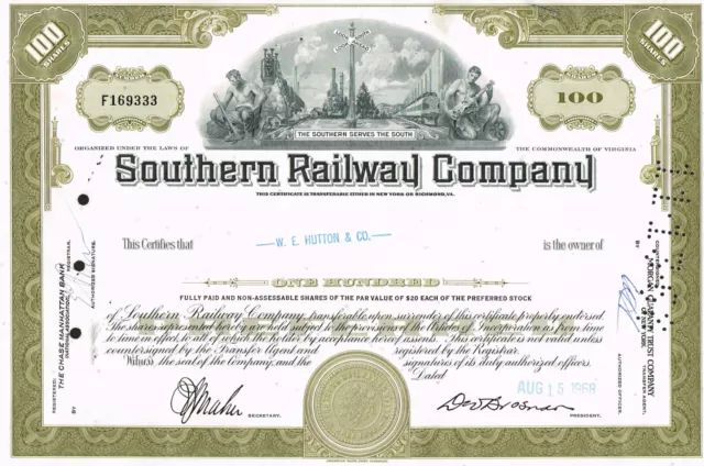 USA SOUTHERN RAILWAY COMPANY stock/bond certificate