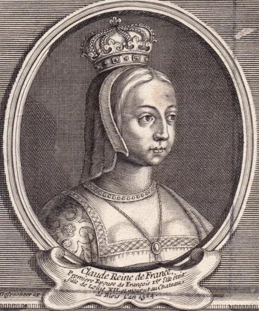 Portrait XVIIIe Claude De France Duchesse De Bretagne Comtesse De Soissons Reine