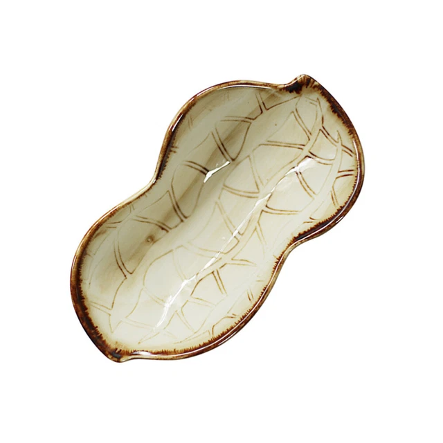 Plato de postre de cerámica estilo japonés encantador diseño de maní plato de comida para S