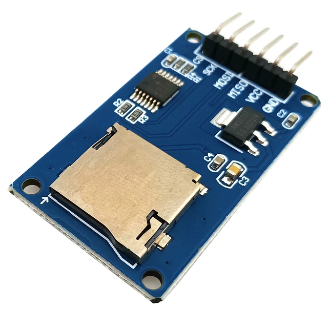 MICRO SD CARD Module 6 Terminals SPI Pinout for Microcontroller Read ...