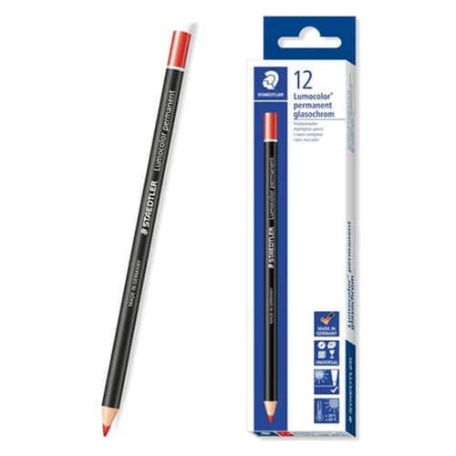 Rouge Staedtler Glasochrom Crayon ( Boîte De 12)