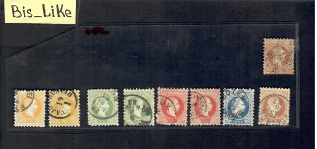 BIS-LIKE:9 briefmarken alt Osterreich gebraucht LOT 06 AP G 52