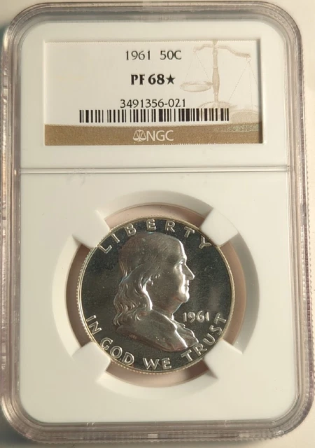 1961 50c Franklin Half Dollar NGC PF 68*