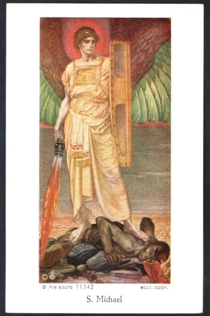 Antico Santino de San Miguel Arcangel image pieuse estampa holy card