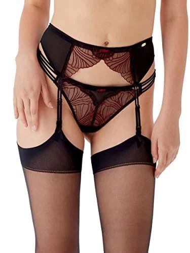 Gossard Sospensione Donna 18402 Germania, Nero/Rosso, XL